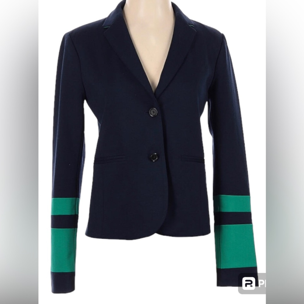 GAP Academy Blazer - EUC Navy with Teal Stripe sleeve Details. Size 8